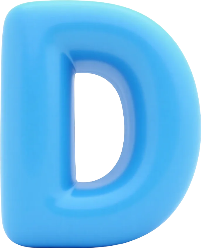 Blue Balloon Letter D